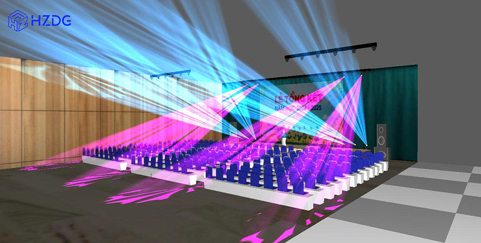 Bố trí hệ thống đèn Beam cho hội trường trường học